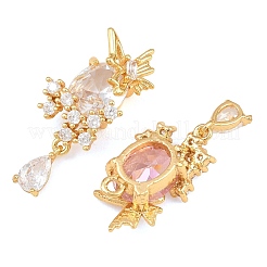 Pendentifs avec zircon cubiques à micro-pavés en laiton&nbsp;CU-CBA7392-07G