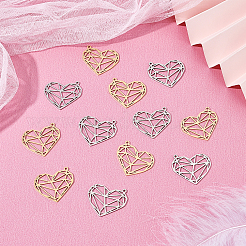 12 шт. подвески из нержавеющей стали 201 двух цветов&nbsp;STAS-DC0010-59