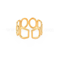 Кольцо-манжета с открытой геометрией из нержавеющей стали 304 с ионным покрытием (IP) для женщин&nbsp;RJEW-S405-166G