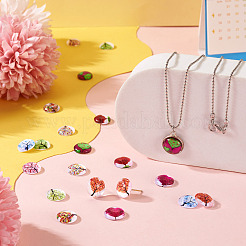 24шт 12 стиля стеклянный кабошон&nbsp;GLAA-TA0001-71