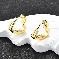 Серьги-кольца из латуни в форме сердца&nbsp;LS-EJEW-H157-05G