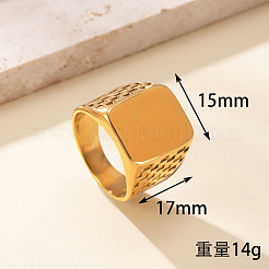 Rechteckige Fingerringe aus Edelstahl 304&nbsp;FS-WGF3CA3-02