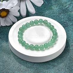 Natürliche grüne aventurine runde Perle Stretch Armbänder&nbsp;BJEW-L593-A07