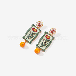 Ohrstecker und Hängeohrringe aus Legierung und Emaille für Damen&nbsp;WG66E5A-01