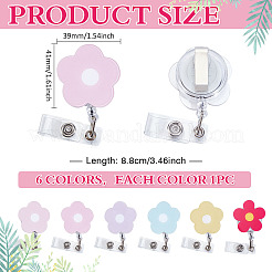 6 шт. 6-цветная акриловая выдвижная катушка для значков&nbsp;HJEW-MA00025