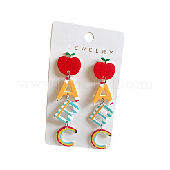 Pendientes colgantes de acrílico estampados para el Día del Maestro&nbsp;WG18C88-01