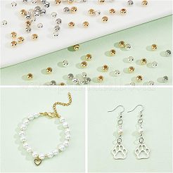 300 шт. 3-цветная стойка с покрытием и вакуумным покрытием PVD латунные круглые разделительные бусины&nbsp;KK-FH0003-54