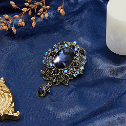 Broche rétro en alliage et strass en forme de larme (1 pièce) pour femme&nbsp;JEWB-SP0001-17B
