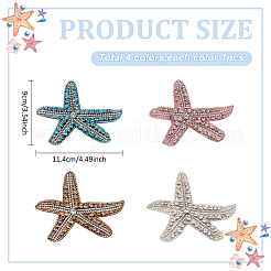 4 шт. 4-цветные аксессуары для украшения из стразов&nbsp;PATC-MA0001-04