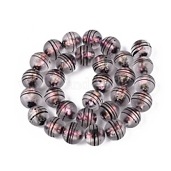 Brins de perles en verre dépoli faites à la main&nbsp;FOIL-Q002-02C