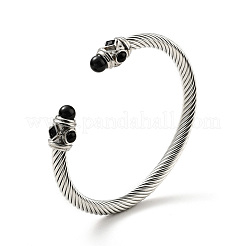Bracelet manchette ouvert en acier inoxydable 304 en forme de corde torsadée&nbsp;BJEW-D449-02P-03