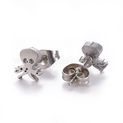 Orecchini a bottone in acciaio inossidabile 304 anti-ossidazione&nbsp;X-EJEW-F227-16P
