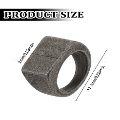 1 шт. прямоугольные кольца из нержавеющей стали в античном стиле для мужчин&nbsp;RJEW-LP0001-42