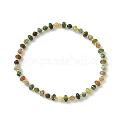 Pulseras elásticas de ágata india natural y cuentas de vidrio para mujeres y hombres&nbsp;BJEW-JB13939