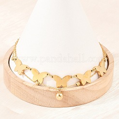 Schmetterlings-Satellitenketten aus Edelstahl 304&nbsp;BJEW-H643-06G