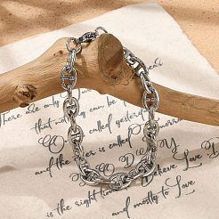 Браслеты-цепочки Mariner Link из нержавеющей стали 304 для женщин&nbsp;BJEW-F488-54C-P