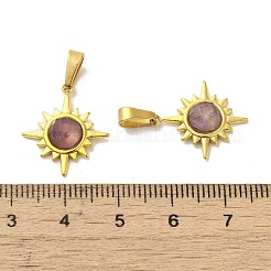 Ограненные солнечные подвески из натурального аметиста&nbsp;STAS-P361-02G-02