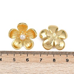 Серьги-гвоздики в виде цветка из латуни&nbsp;EJEW-C152-07A-G