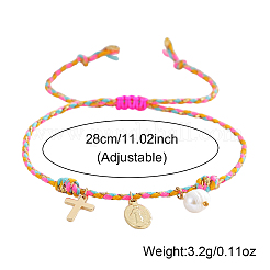 Bracelets à breloques en laiton bohème et perles d'eau douce naturelles&nbsp;ZD8910-2