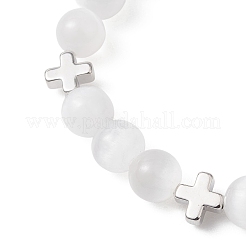 Браслеты из натуральных селенитовых бусин&nbsp;BJEW-JB13212