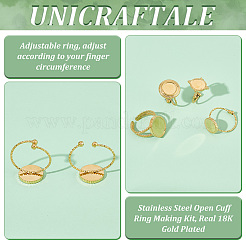 Kit fai da te per realizzare anelli a polsino aperti in acciaio inossidabile 304&nbsp;DIY-UN0005-79