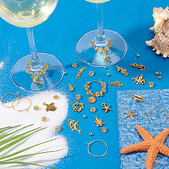 Наборы для самостоятельного изготовления подвесок для бокалов с вином в стиле океана&nbsp;DIY-PH0033-24