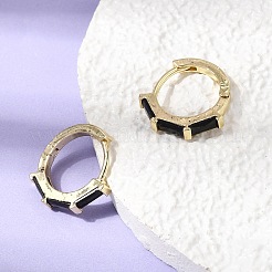 Orecchini a cerchio in ottone con pavé di zirconi cubici&nbsp;EJEW-G471-09G