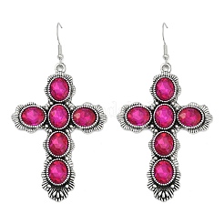 Серьги-подвески из сплава стекла для женщин&nbsp;EJEW-U053-03AS-02