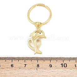 Регулируемые латунные кольца-подвески с микропаве из кубических цирконий для женщин&nbsp;LS-RJEW-A090-01A-G