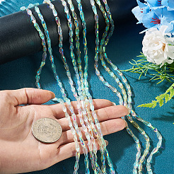 10 brin de perles en verre transparent plaqué couleur AB en forme de larme&nbsp;EGLA-TA0013-66