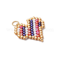 Pendenti a forma di cuore con perline di vetro miyuki delica&nbsp;PALLOY-MZ00703-01