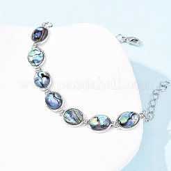 Браслеты из латунных ракушек-абалонов&nbsp;BJEW-C126-01