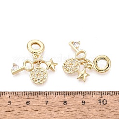 Messing mikro pflastern klare kubik zirkonia europäische baumeln charme&nbsp;KK-N287-33B-G