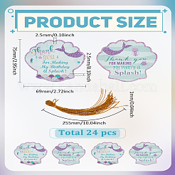 24 шт. бумажные бирки для подарков с русалками&nbsp;ODIS-LP0001-01