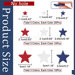 9 styles de cabochons en bois teint en étoile&nbsp;WOOD-WH0025-63