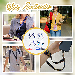 4 шт. 4 цвета полиэстеровый шнур с изображением звездного неба для мобильных аксессуаров&nbsp;AJEW-HY0002-29