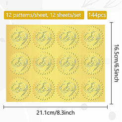 12 лист самоклеящихся наклеек с тиснением золотой фольги&nbsp;DIY-WH0451-021