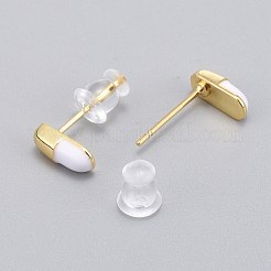 Orecchini a bottone in ottone smaltato&nbsp;EJEW-L231-66D