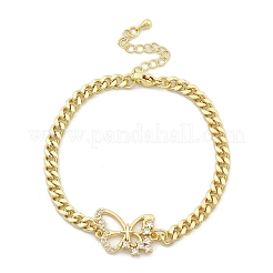 Латунные браслеты с микропаве из чистого кубического циркония&nbsp;LS-BJEW-Z082-03G-01