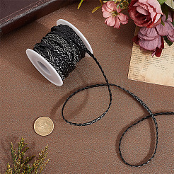 10 м плоские плетеные шнуры из искусственной кожи LC-CL0001-04A