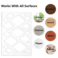 3 pz. 3 stili di stencil da disegno in acrilico trasparente&nbsp;AJEW-HY0001-77C