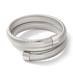 Латунные браслеты с открытой манжетой и тройной спиралью для женщин&nbsp;BJEW-A018-02P