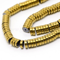 Гальванизировать немагнитных синтетический гематит бисер пряди&nbsp;G-WH0015-02C