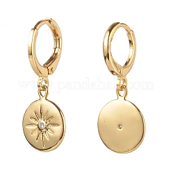 Orecchini a cerchio huggie in zirconi cubici trasparenti micro pavè&nbsp;EJEW-JE04531-06