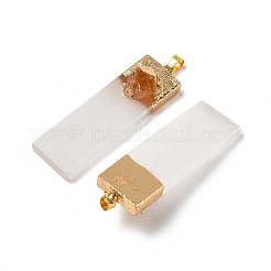 Большие подвески из натурального цитрина и селенита&nbsp;G-H084-09G-04