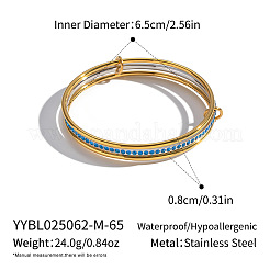 Bracelets en acier inoxydable 304 micro pavés de zircones cubiques pour femmes&nbsp;MA1312-1