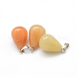 Pendentifs en jade topaze naturelle en forme de larme&nbsp;G-Q435-15
