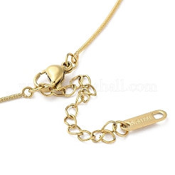 Collane a laccio con farfalla e catena a serpente rotonda in cristallo e strass in acciaio inossidabile 304 per le donne&nbsp;NJEW-G141-01G