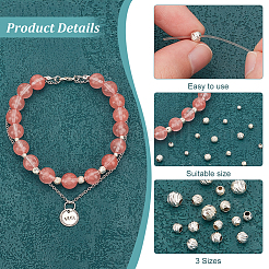 30 шт. 3 стиля 925 бусины-разделители из стерлингового серебра&nbsp;STER-PH0001-28