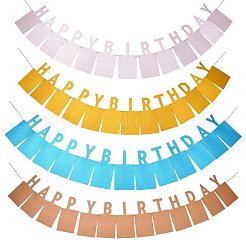 Striscione di carta glitterato con foto di buon compleanno da appendere&nbsp;DIY-FZC0002-04B